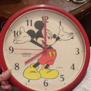Lorus Mickey Mouse Wall Clock - Red and Yellow